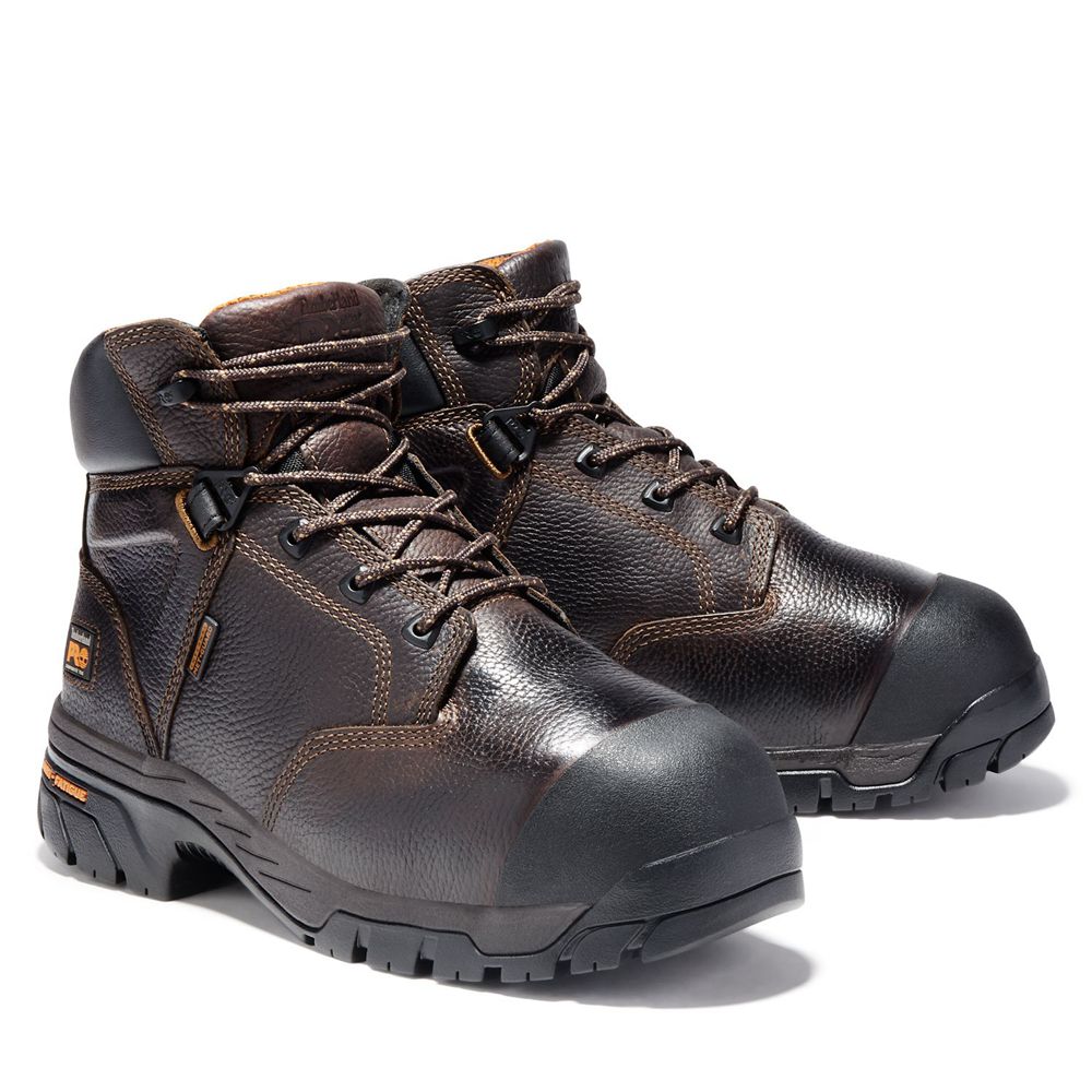 Botas de Trabajo Timberland Hombre Pro® Helix 6\" Met Guard Comp Toe Marrones - Chile ZLR-370659